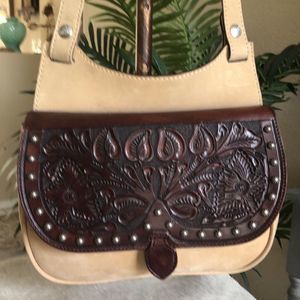 Western Tooled Leather Shoulder Bag